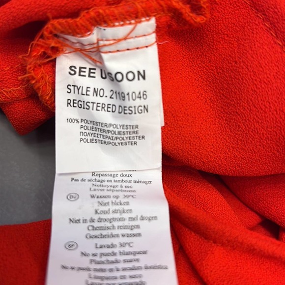 Red‎ Playsuit Romper Shortset by See U Soon V-Neck Dolman Sleeve Size S - Picture 13 of 15